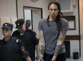 WNBA star and two-time Olympic gold medalist Brittney Griner has been released as part of a prisoner exchange.(AP Photo/Alexander Zemlianichenko, File)
