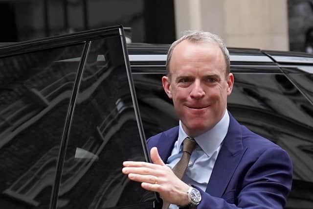 Deputy Prime Minister Dominic Raab arriving in Downing Street, London, for a Cabinet meeting PIC: Stefan Rousseau/PA Wire