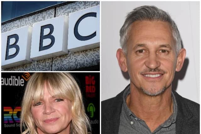 Stars such as Match Of The Day host Gary Lineker and Radio 2 presenter Zoe Ball are reportedly among those who face a pay cut (Getty Images)