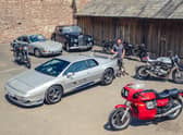 Richard Hammond with the cars and bikes being put up for sale