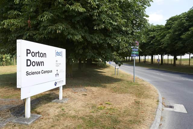 The entrance to Porton Down, the science park housing the Ministry of Defence's (MOD) Defence Science and Technology Laboratory, is pictured in the village of Porton, near Salisbury Niklas Halle'n / AFP / Getty)