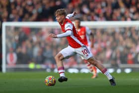 Emile Smith Rowe of Arsenal. (Photo by Richard Heathcote/Getty Images)