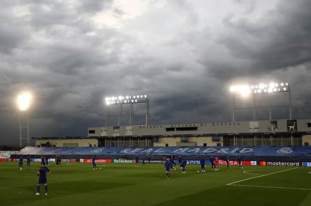 The Champions League semi-final first leg between Real Madrid and Chelsea took place at the Estadio Alfredo Di Stefano. (Pic: PA)