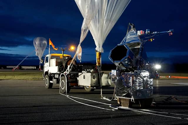 SuperBIT being prepared for launch from Timmins stratospheric balloon base, Canada