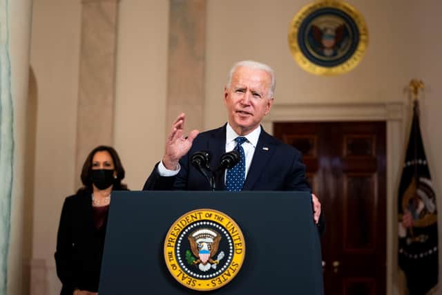 The move comes at the start of a virtual climate summit convened by Mr Biden. (Photo by Doug Mills/Pool/Getty Images)