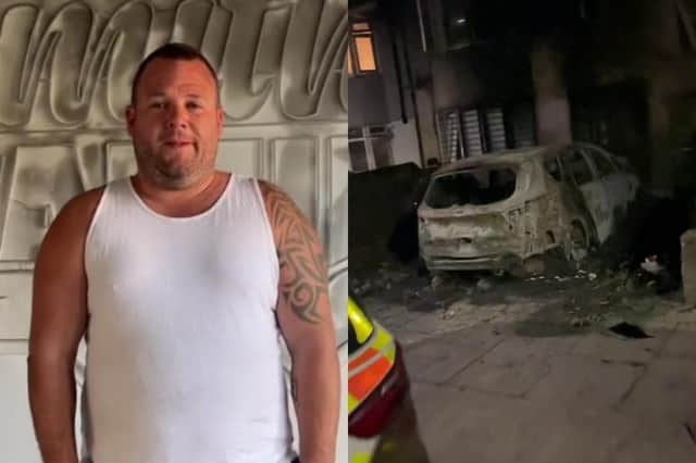 Video footage showed two individuals setting fire to the Smith family car (Photo: TikTok/@thesmithyfamily)