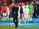 England's coach Gareth Southgate applauds supporters after England lost to Italy in the UEFA EURO 2020 final football match between Italy and England at the Wembley Stadium in London on July 11, 2021. (Photo by Paul ELLIS / POOL / AFP) (Photo by PAUL ELLIS/POOL/AFP via Getty Images)