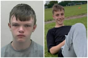 Leighton Amies (left), now 15, stabbed Tomasz Oleszak to death in a park in Gateshead last October. Both boys were 14 at the time (Photos: Northumbria Police)