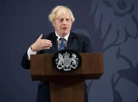 Boris Johnson's speech showed that 'levelling up'  isn't a policy, it’s a branding strategy (Photo by David Rose - WPA Pool/Getty Images)