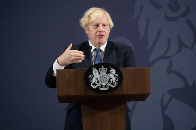 Boris Johnson's speech showed that 'levelling up'  isn't a policy, it’s a branding strategy (Photo by David Rose - WPA Pool/Getty Images)