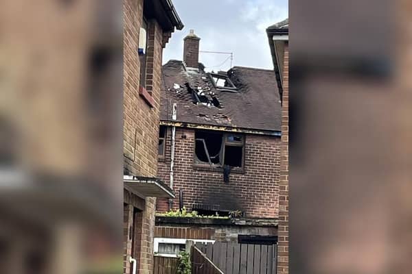 The aftermath of the fatal house fire in Goose Green, Wigan 