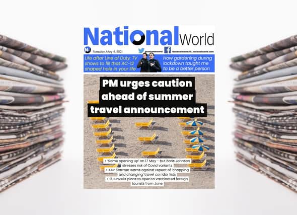The digital front page of NationalWorld for 4 May