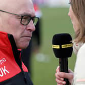 John Kear coach of Bradford Bulls is interviewed by BBC.