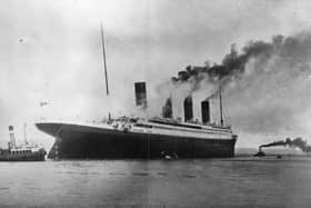 The White Star liner Titanic, which sank on its maiden voyage to America in 1912, seen here on trials in Belfast Lough. (Photo by Topical Press Agency/Getty Images)