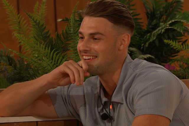 Andrew is playing a dangerous game, telling Tasha one thing and Luca another. Photo: ITV / Love Island.