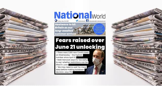 The digital front page of NationalWorld for May 27