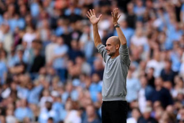 Pep Guardiola, Manager of Manchester City. (Photo by Laurence Griffiths/Getty Images)