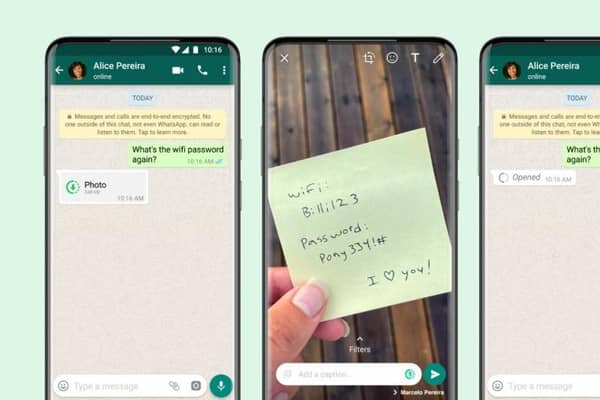The new feature will allow messages to immediately expire after being opened (Photo: WhatsApp/Facebook)