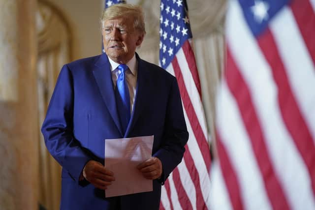 Former President Donald Trump is preparing to launch his third campaign for the White House with an announcement Tuesday night, Nov. 15. (AP Photo/Andrew Harnik, File)