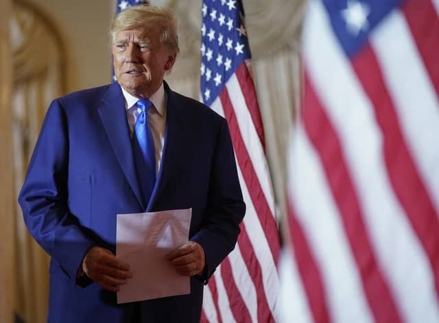 Former President Donald Trump is preparing to launch his third campaign for the White House with an announcement Tuesday night, Nov. 15. (AP Photo/Andrew Harnik, File)