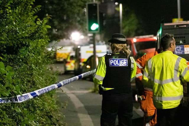 Police cordoned off Biddick Drive in Keyham, as investigations continued into the fatal shooting of six people on the street (Picture: Getty Images)
