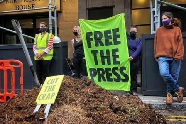 Extinction Rebellion dumped manure outside the offices of the Daily Mail newspaper (Photo: PA)