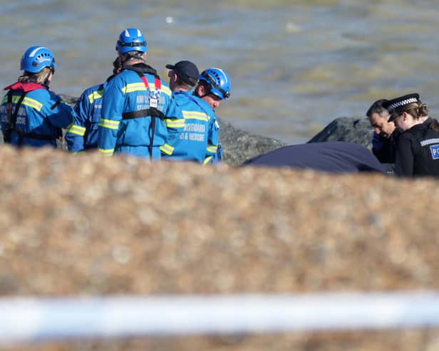 A body has been found on Lancing Beach in Sussex.