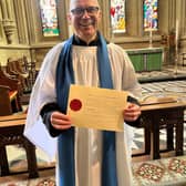 Andrew Brown Receiving his lay minister license.
