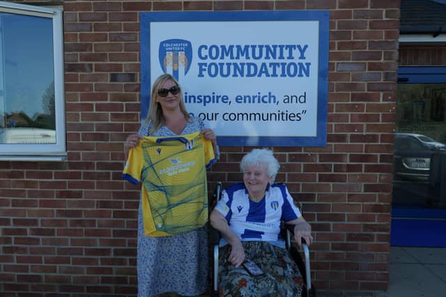 Laura and Doris with their gifted shirts