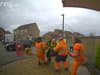 Hilarious doorbell footage shows workmen winning tug of war - against a manhole cover - in Milton Keynes