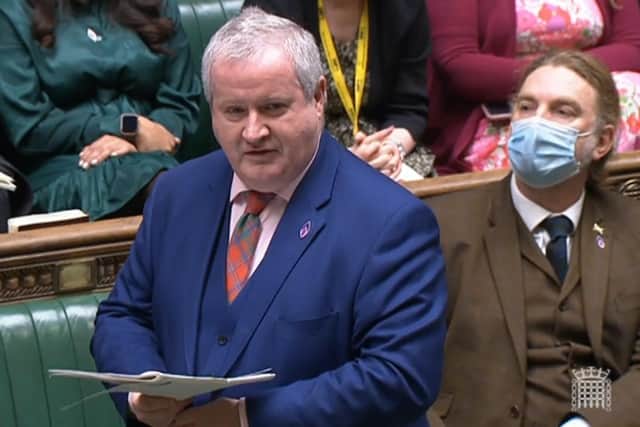 SNP Westminster leader Ian Blackford speaks during Prime Minister's Questions in the House of Commons. Picture: House of Commons/PA Wire