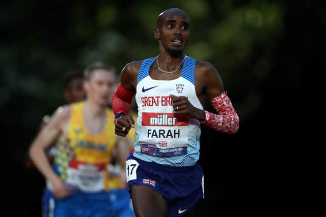 Mo Farah in action in the Mens International race A during the Muller British Athletics 10,000m Championships & European Athletics 10,000m Cup 2021 at University of Birmingham Athletics Track (Photo: Jan Kruger/Getty Images)