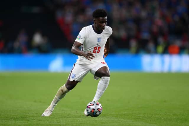 Bukayo Saka has said social media platforms are not doing enough to stop online abuse after he was racially targetted for missing a penalty against Italy (Getty Images)