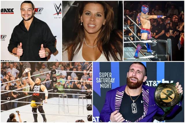 Clockwise from top left: Bo Dallas, Mickie James, Kalisto, Mojo Rawley, and Samoe Joe are just some of the names that have been released from their WWE contracts (Photos: Getty/Shutterstock)