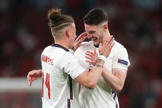 Kalvin Phillips and Declan Rice. (Photo by Carl Recine - Pool/Getty Images)