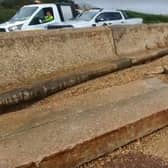 The concrete slabs strewn across Southsea promenade in Hampshire 