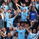Coventry City fans sing during the Sky Bet Championship match between Coventry City and Nottingham Forest at Ricoh Arena on August 8, 2021 in Coventry, England. (Photo by Marc Atkins/Getty Images)