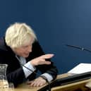 Former Prime Minister Boris Johnson giving evidence at the UK Covid-19 Inquiry.