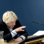 Former Prime Minister Boris Johnson giving evidence at the UK Covid-19 Inquiry.