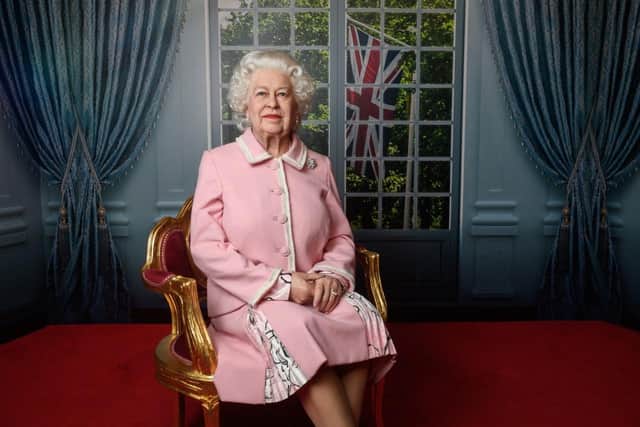 The waxwork of the Queen at Madame Tussauds