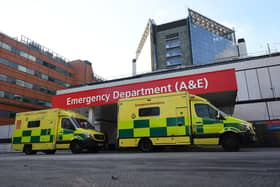 NHS ambulances parked outside the accident and emergency (A&E) department of St Thomas' Hospital in central London. Picture: Victoria Jones/PA Wire