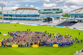 The world’s largest ever cricket lesson at London’s famous Lord’s ground with 945 youngsters playing