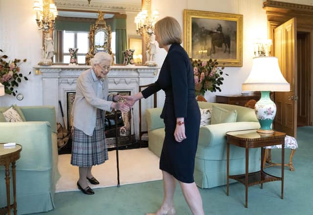 The Queen Elizabeth welcomed Liz Truss during an audience at Balmoral on Tuesday
