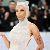 Doja Cat attends The 2023 Met Gala Celebrating "Karl Lagerfeld: A Line Of Beauty" in a look inspired by the designers beloved cat.
