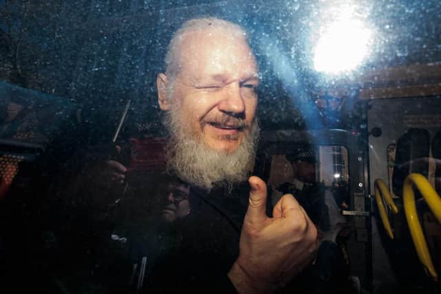 Julian Assange was arrested outside the Ecuadorian embassy in 2019 (Picture: Getty Images)