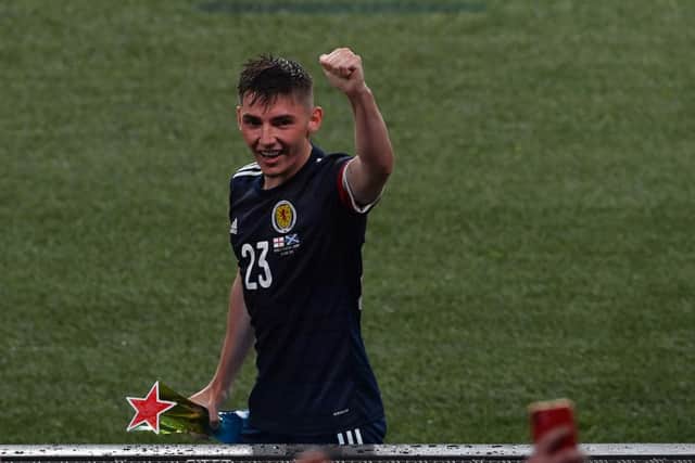 Scots' Billy Gilmour looked pleased with the end result, Scotland remain in the competition (Picture: Getty Images)