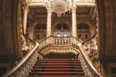 The Crystal Staircase at Dolmabahçe Palace.