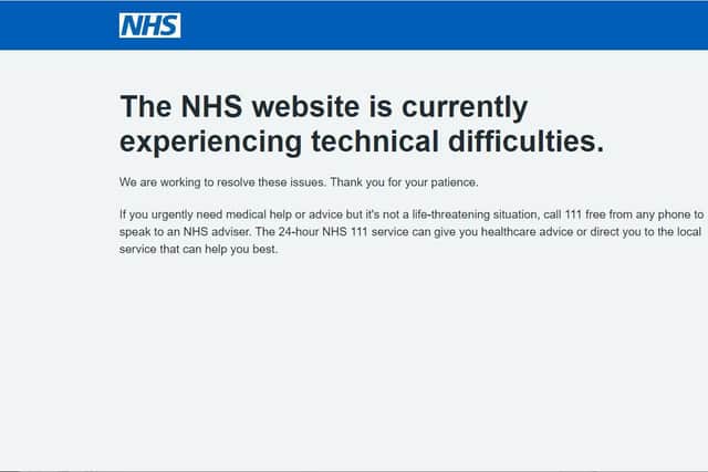 Shortly after it was announced that over-45s could now book their Covid vaccination appointment, the NHS website crashed (Photo: PA)