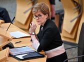 Scottish First Minister Nicola Sturgeon speaks during the First Minister's Questions  (Photo by Jeff J Mitchell - WPA Pool/Getty Images)