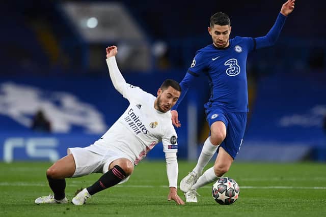 Chelsea star Jorginho during last night's Champions League semi-final win over Real Madrid (Photo by GLYN KIRK/AFP via Getty Images)